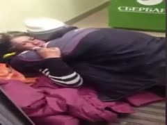 Homeless dude masturbates to his dirty wife on the camera hidden in that place 